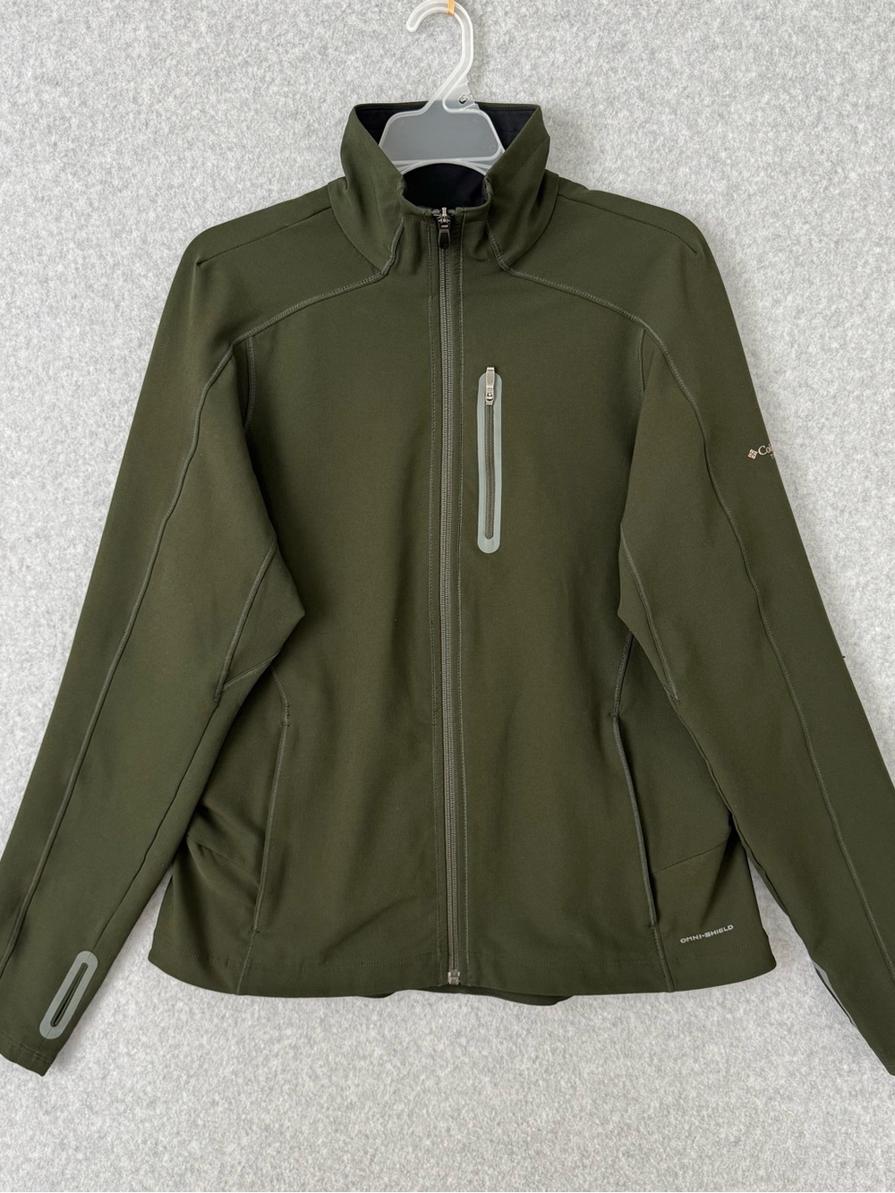Columbia Titanium Jacket Omni Shield Full Zip Womens L Green Outdoor Gorpcore